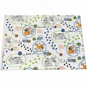 Cat Quilting Fabric Tara Reed Cotton 1.7 Yards 45" Wide Kitty Print OOP
